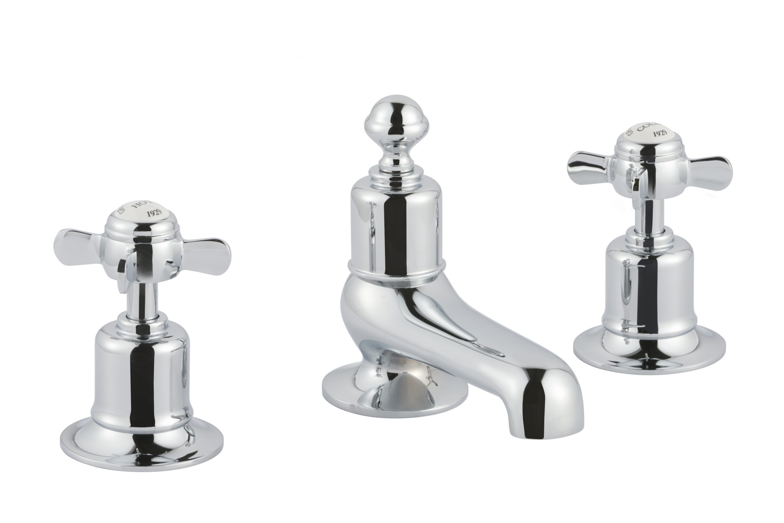 JTP - Grosvenor Pinch 3 Hole Deck Mounted Basin Mixer - Sink tap